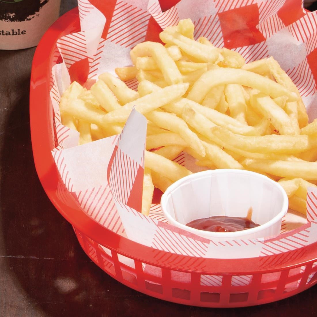 Olympia Oval Polypropylene Food Basket Red (Pack of 6) GH967