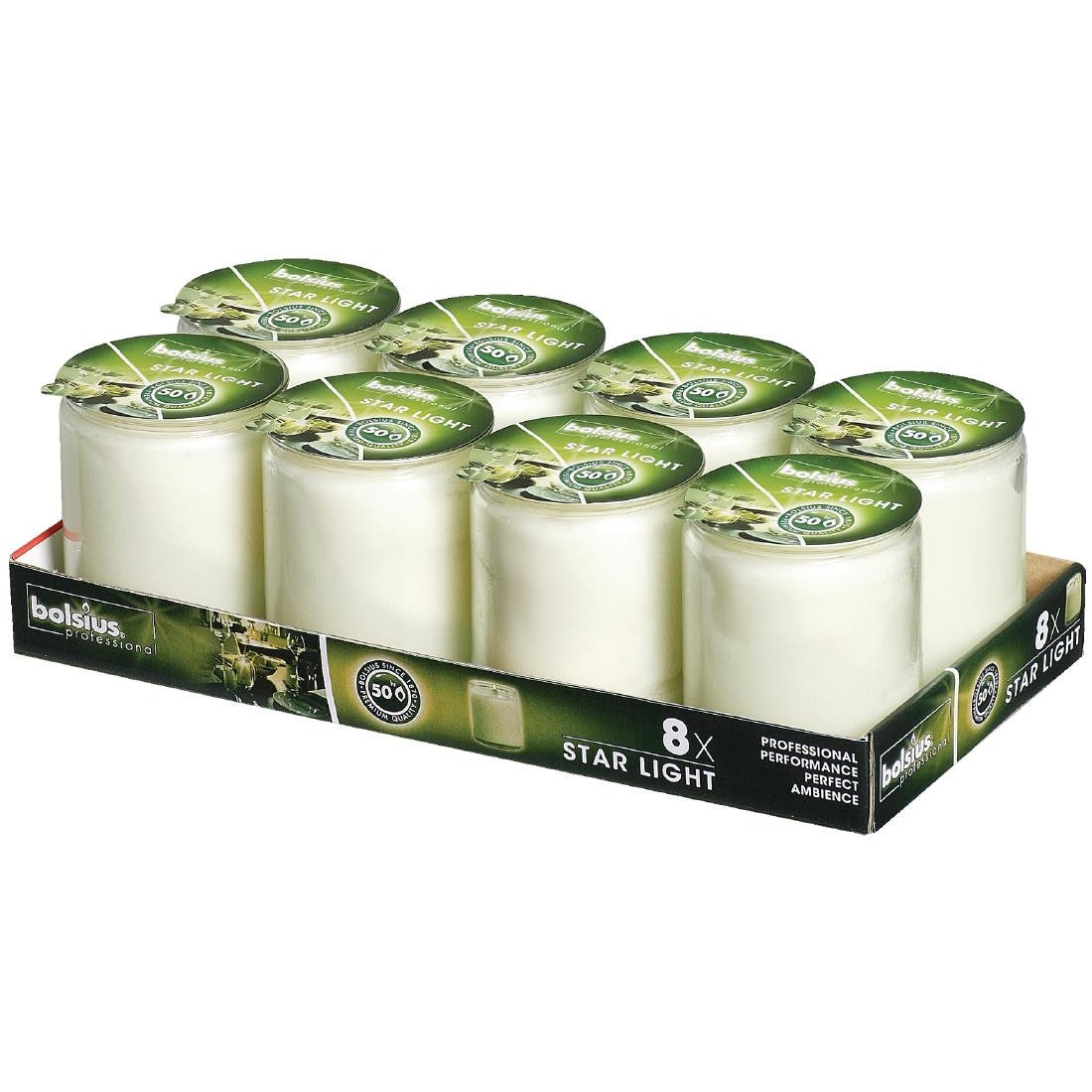 Star Light Clear Glass Candle Jars (Pack of 8) GJ469