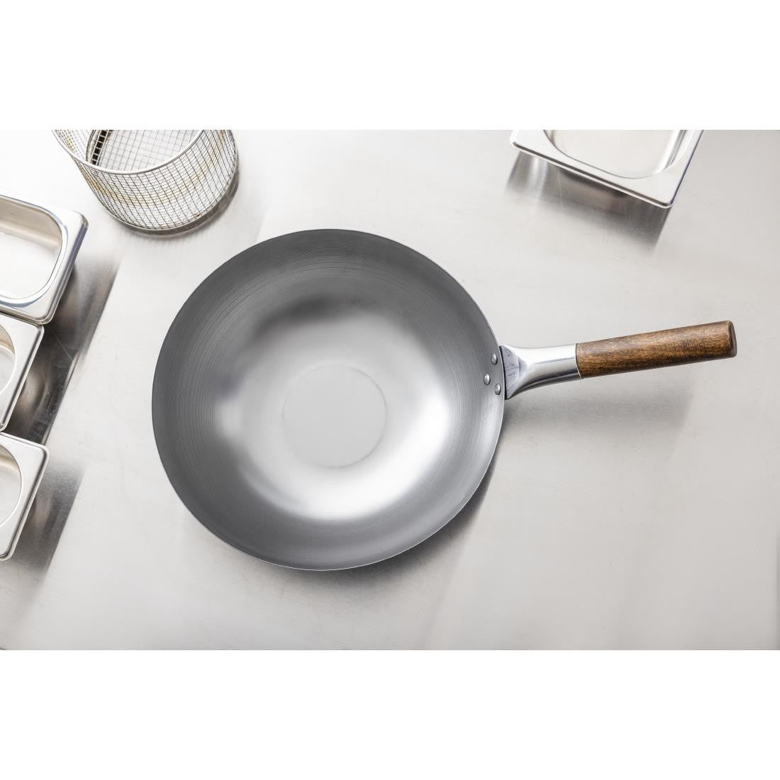 London Wok Flat Bottom Wok 305mm GJ493