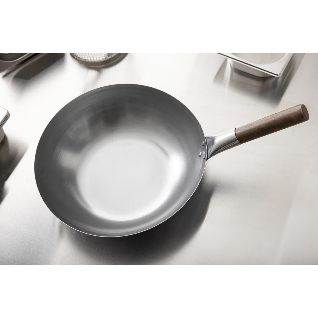 London Wok Flat Bottom Wok 330mm GJ494