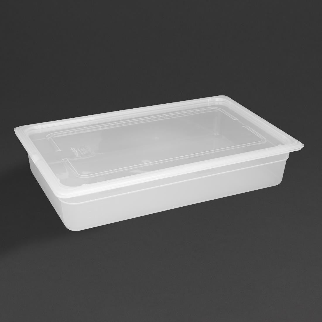 Vogue Polypropylene 1/1 Gastronorm Container with Lid 100mm (Pack of 2) GJ511