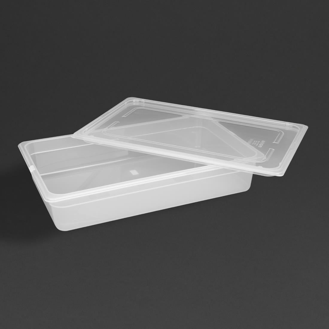 Vogue Polypropylene 1/1 Gastronorm Container with Lid 100mm (Pack of 2) GJ511