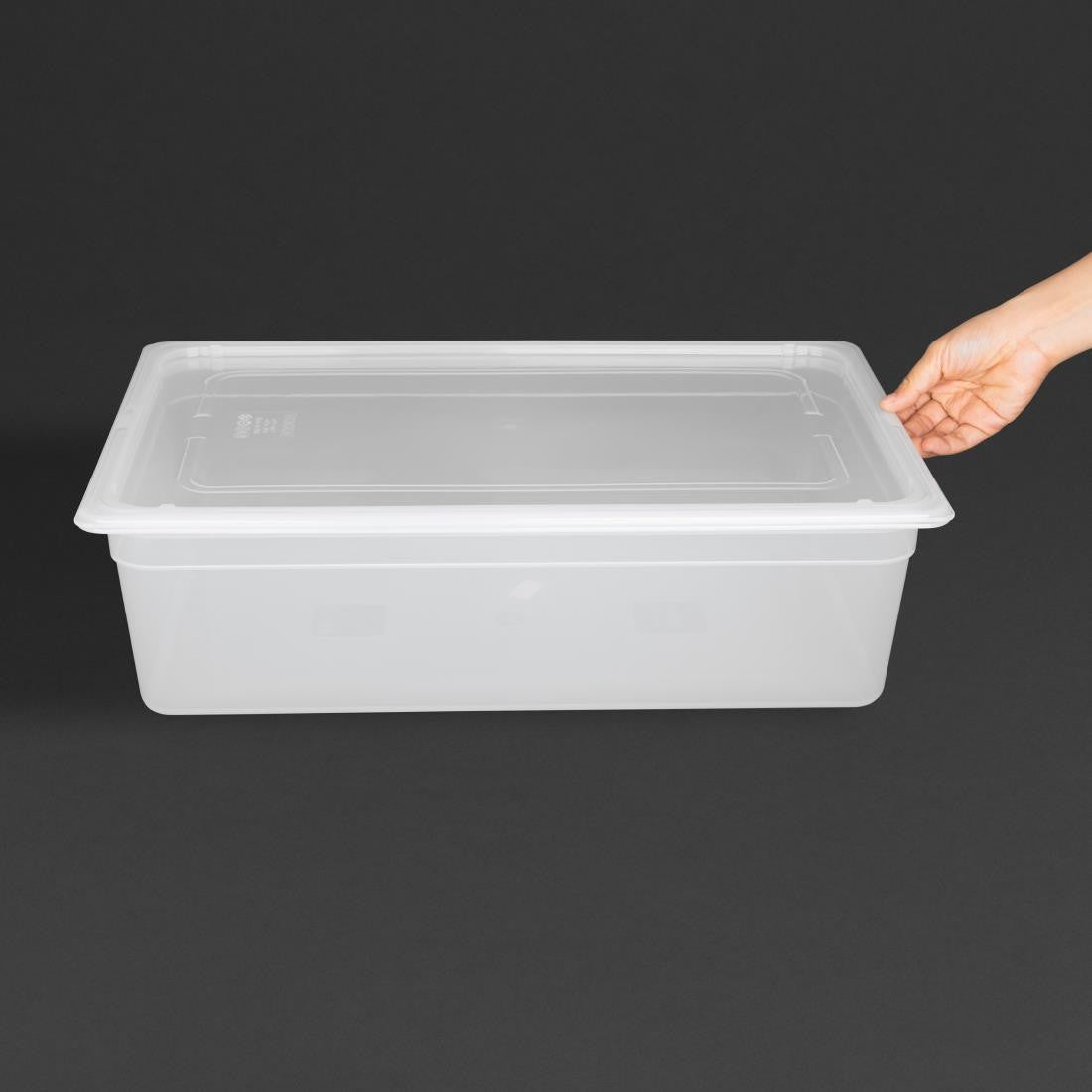 Vogue Polypropylene 1/1 Gastronorm Container with Lid 150mm (Pack of 2) GJ512