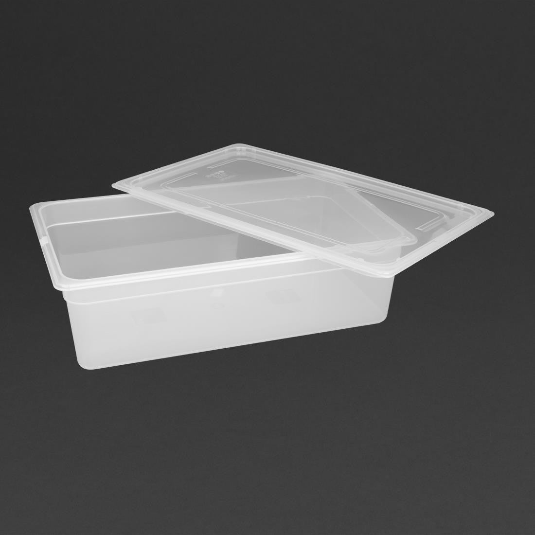 Vogue Polypropylene 1/1 Gastronorm Container with Lid 150mm (Pack of 2) GJ512
