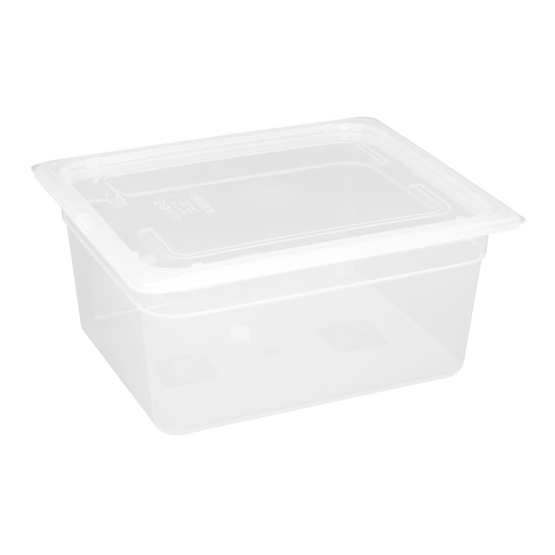 Vogue Polypropylene 1/2 Gastronorm Container with Lid 150mm (Pack of 4) GJ516