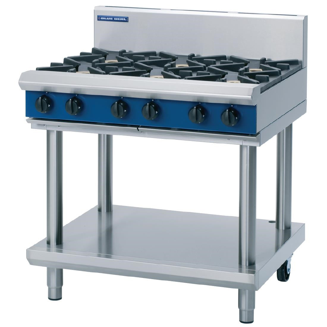Blue Seal Evolution Cooktop 6 Open Burners Nat Gas on Stand 900mm G516D-LS/N GK151-N