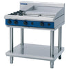 Blue Seal Evolution Cooktop 2 Open/1 Griddle Burner Nat Gas on Stand 900mm G516B-LS/N GK154-N