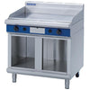 Blue Seal Evolution Chrome 1/3 Ribbed Griddle with Cabinet Base Nat Gas 900mm GP516-CB/N GK432-N