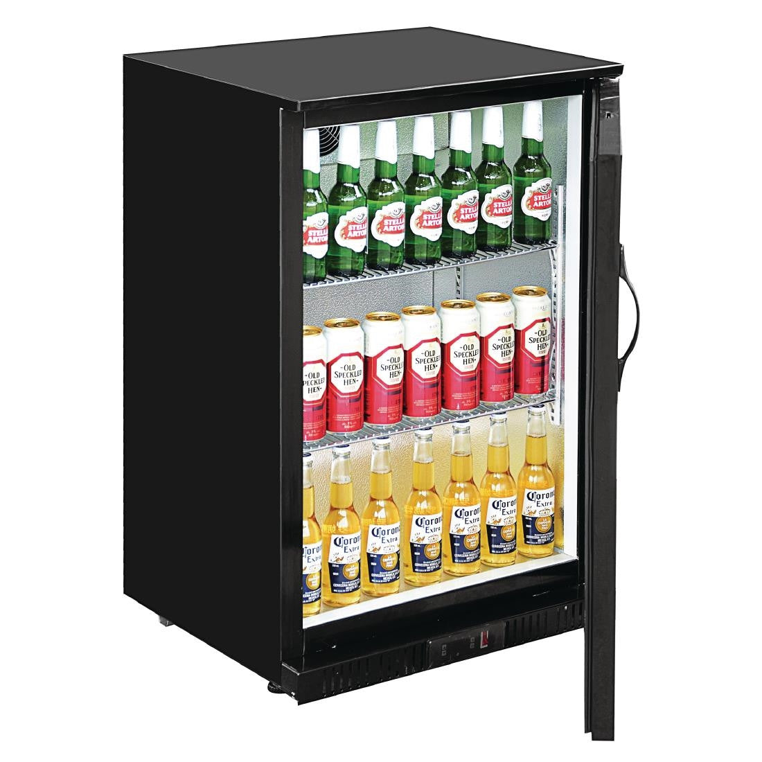 Polar G-Series 900mm Single Solid Door Back Bar Cooler in Black 138Ltr GL015