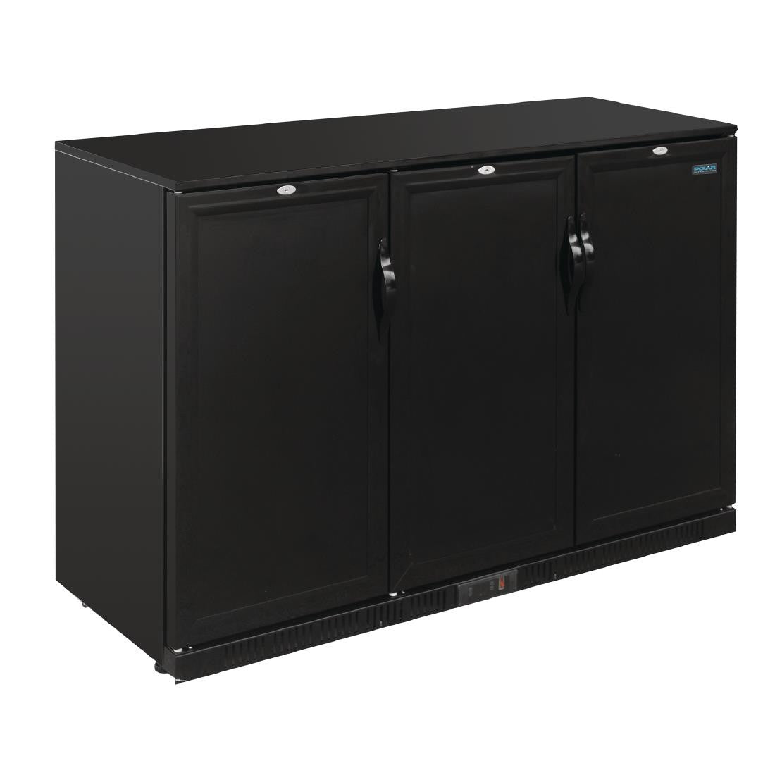 Polar G-Series 900mm Triple Solid Door Back Bar Cooler in Black 330Ltr GL017
