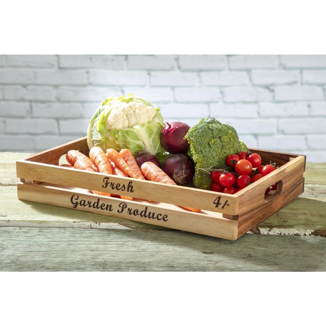 T&G Rustic Wooden Fruit and Veg Crate Large GL067