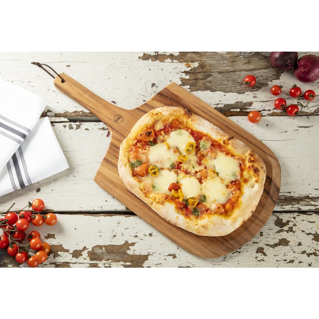 Baroque Pizza Paddle Board Rustic Acacia GL069