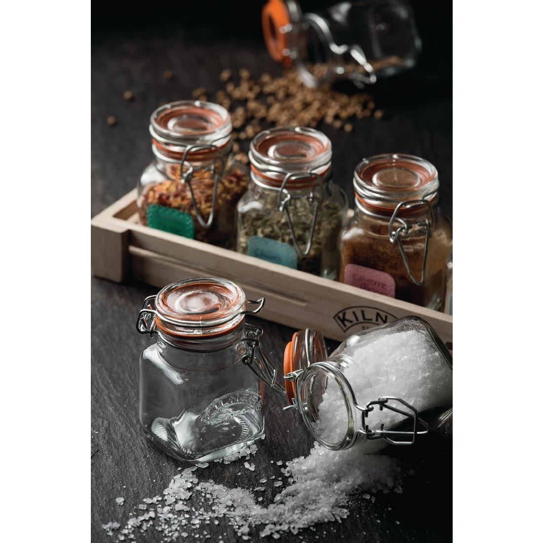 Kilner Square Clip Top Spice Jar 70ml GL882