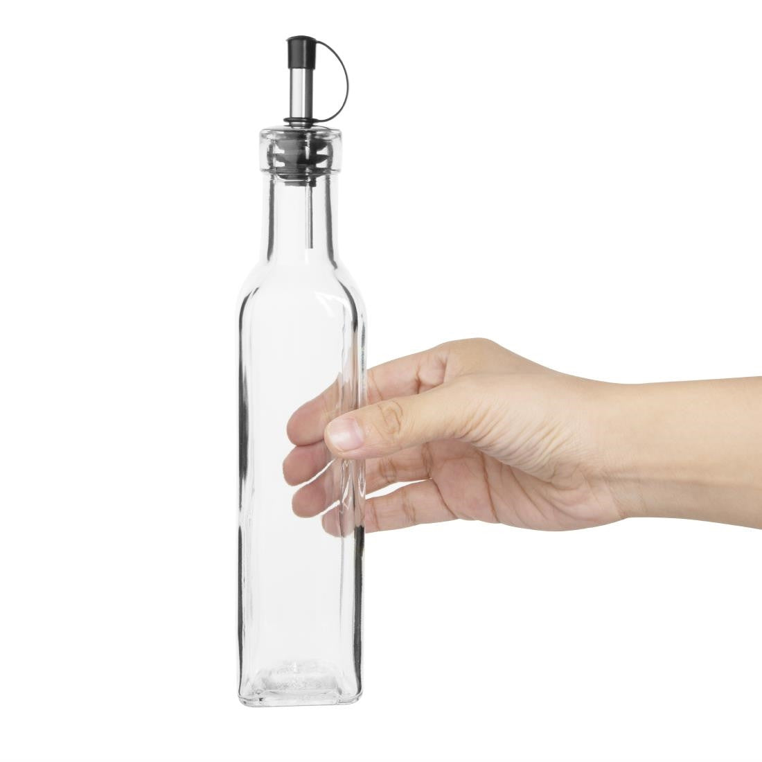 Olympia Olive Oil and Vinegar Bottle 250ml in hand.