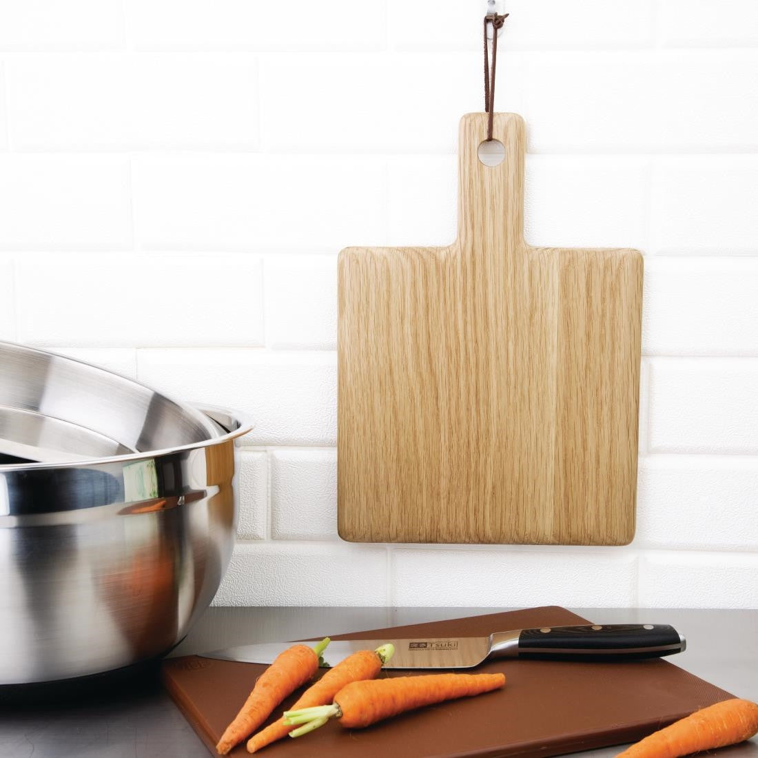 Olympia Oak Wood Handled Wooden Board Small 230mm GM260