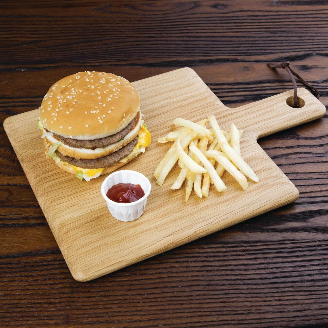 Olympia Oak Wood Handled Wooden Board Small 230mm GM260