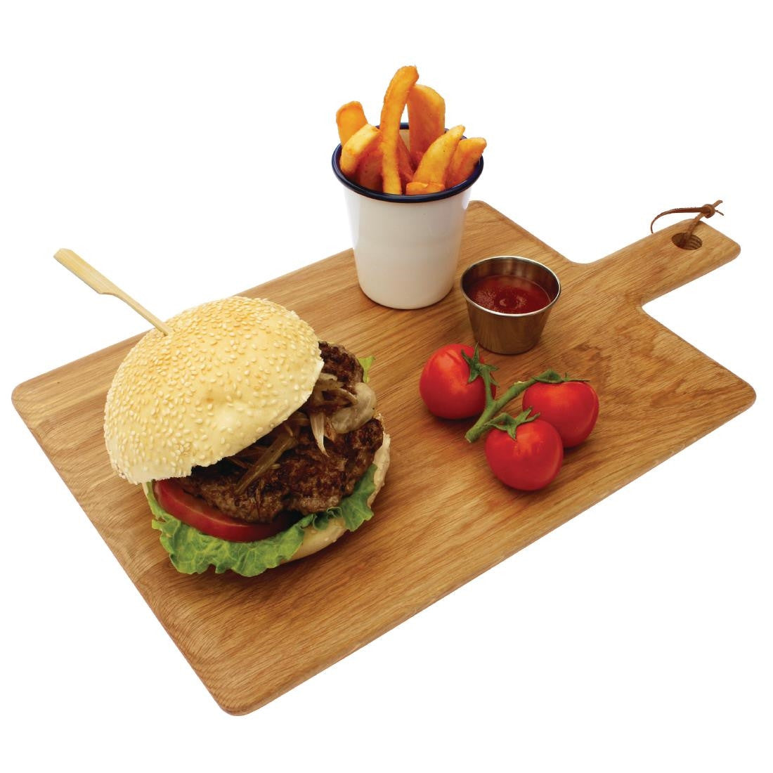 Olympia Oak Wood Handled Wooden Board Large 350mm GM261