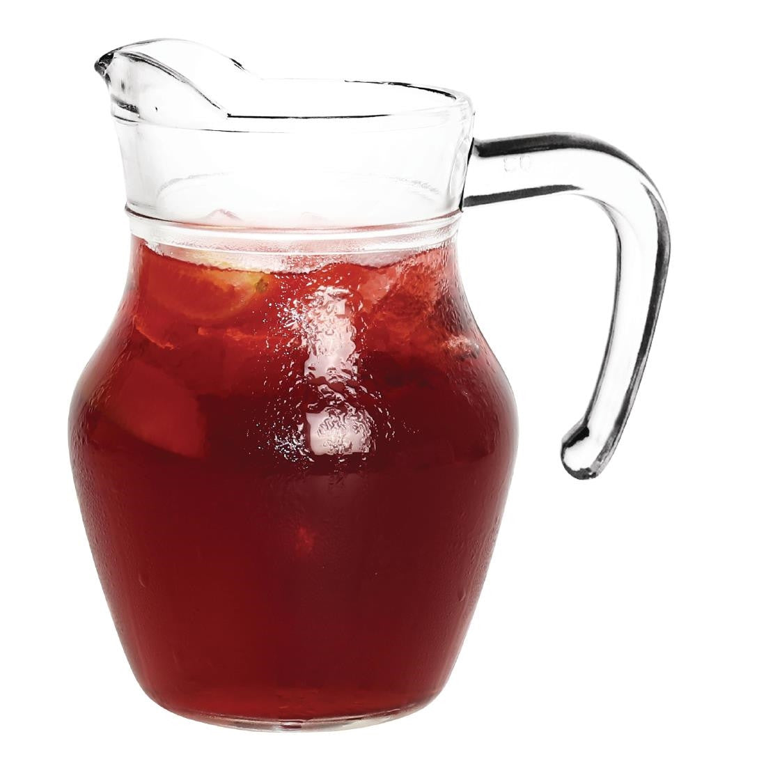 Olympia Glass Jug 0.5Ltr with content.
