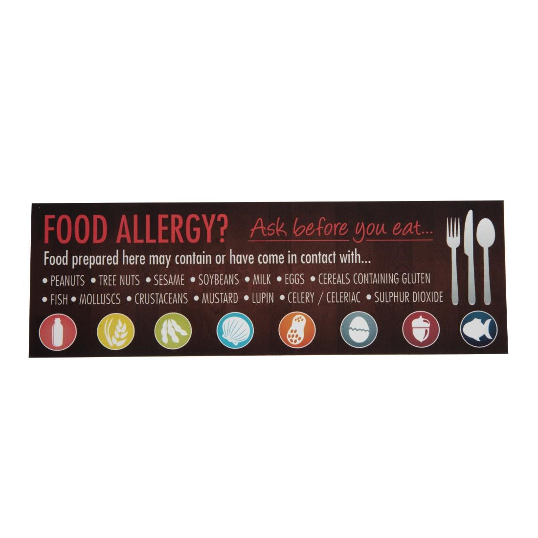 Food Allergen Window and Wall Stickers (Pack of 8) GM818