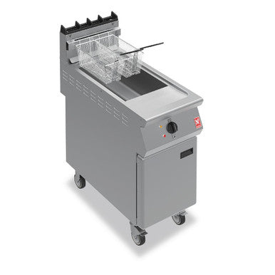 Falcon F900 Single Tank Twin Basket Free Standing Natural Gas Fryer on Castors G9341 GR469-N