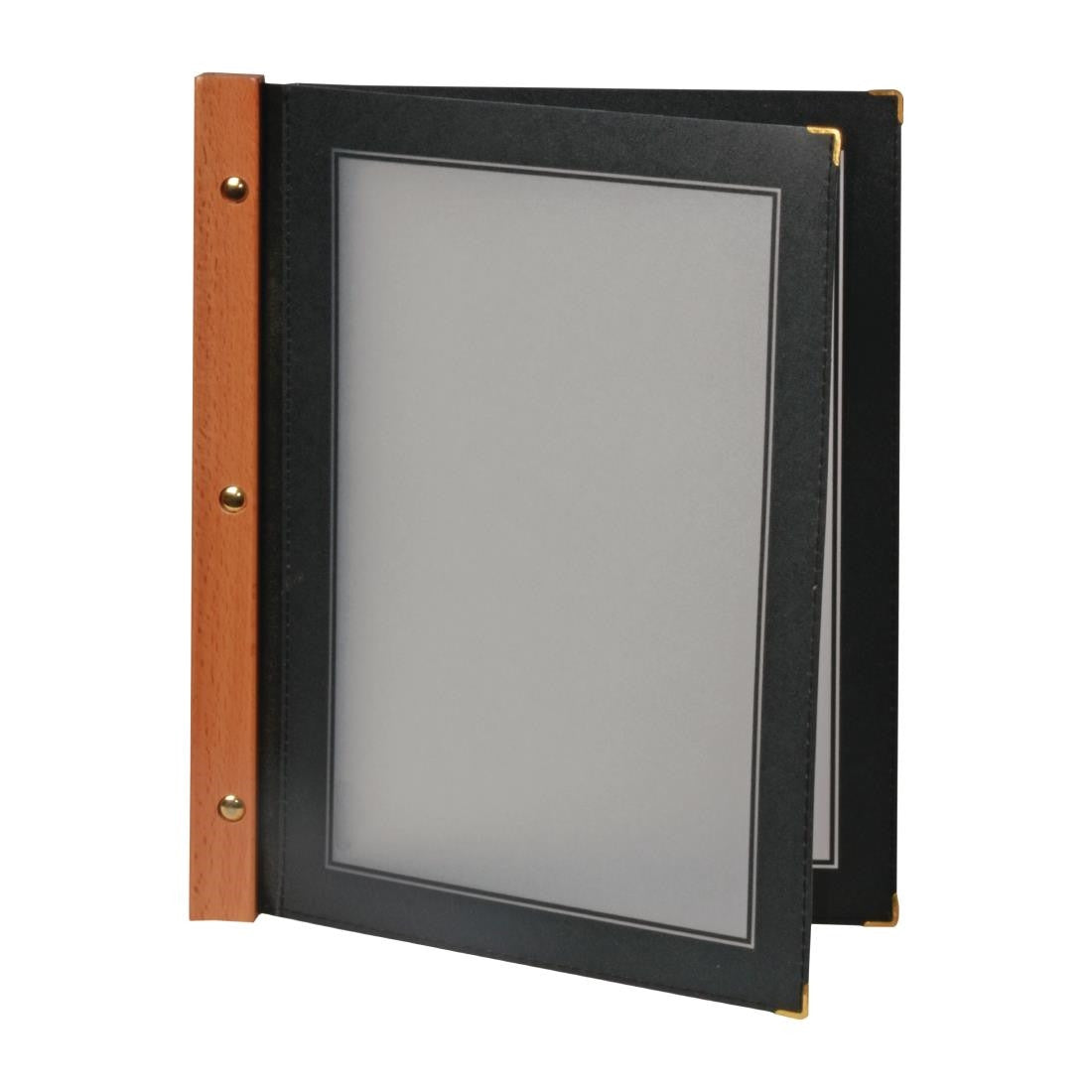 Securit Wood Spine American Style Menu Cover A4 Black H735