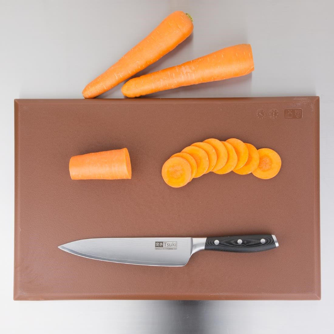 Hygiplas Extra Thick High Density Brown Chopping Board Standard J035