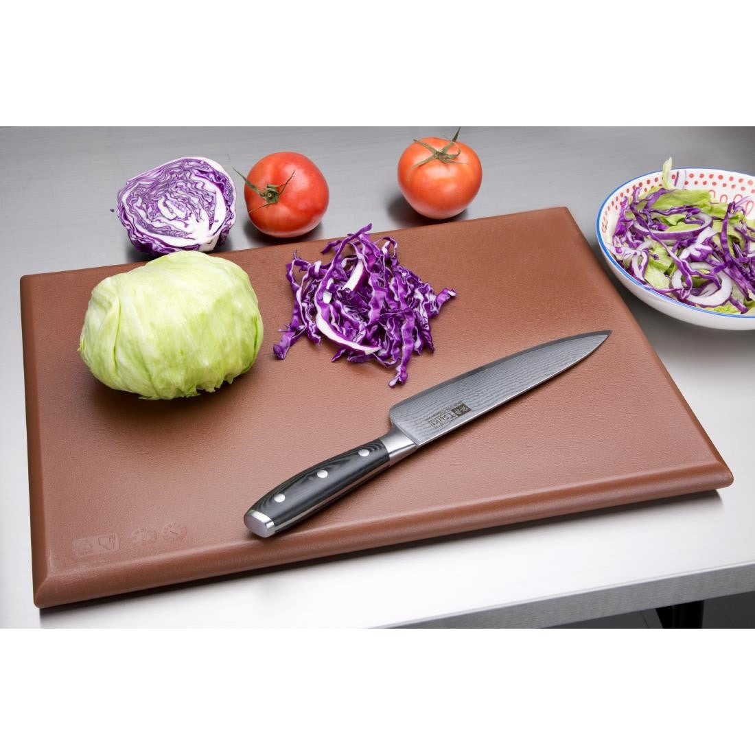 Hygiplas Extra Thick High Density Brown Chopping Board Standard J035