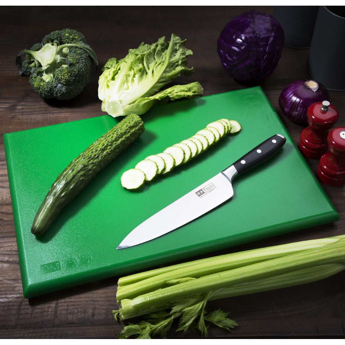 Hygiplas Extra Thick High Density Green Chopping Board Standard J037