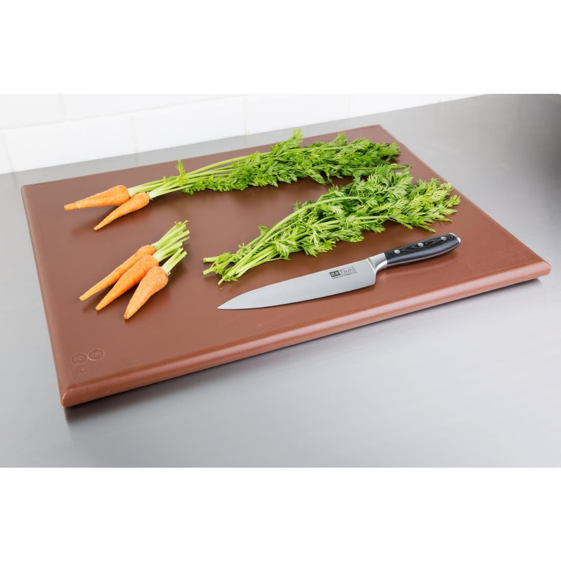 Hygiplas Extra Thick High Density Brown Chopping Board Large J041
