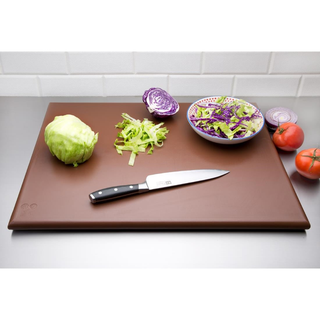 Hygiplas Extra Thick High Density Brown Chopping Board Large J041