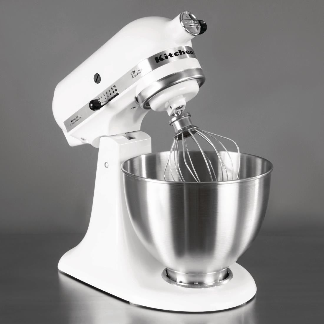 KitchenAid K45 Classic Tilt-Head Stand Mixer 4.3Ltr White 5K45SSBWH J400