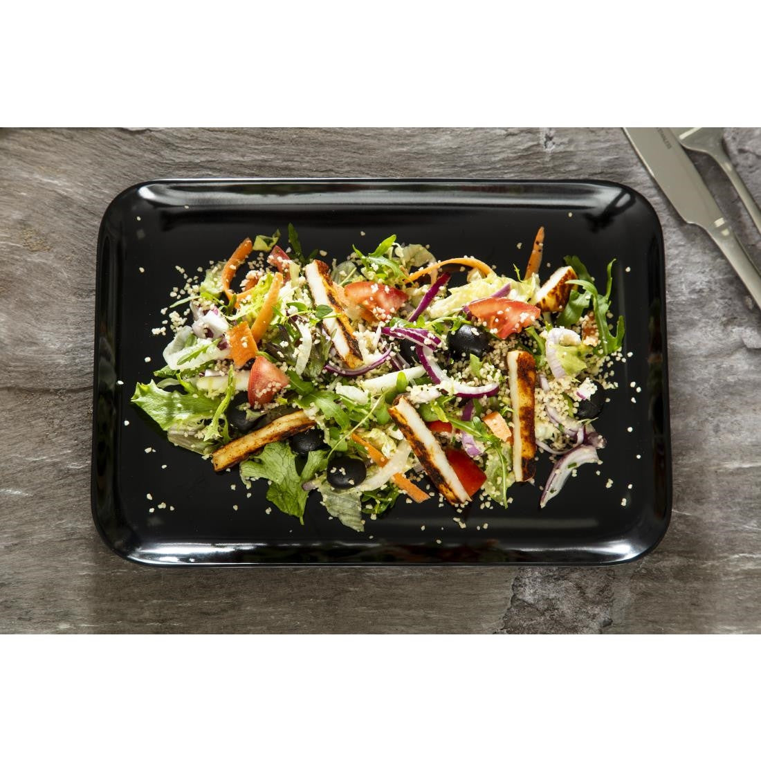 Dalebrook Melamine Medium Rectangular Platter Black 290mm J896
