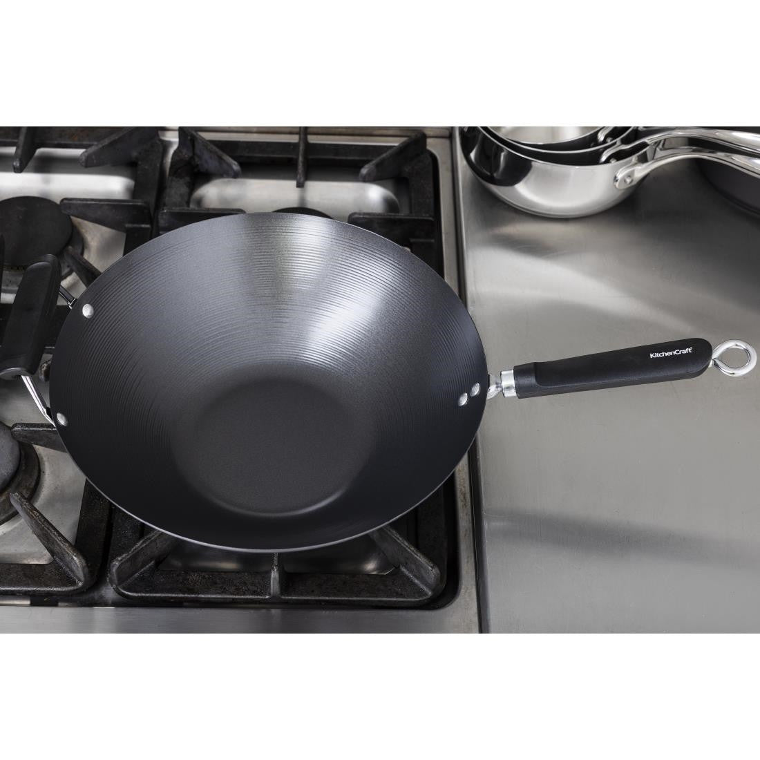 Kitchen Craft Non Stick Flat Base Wok 356mm K250