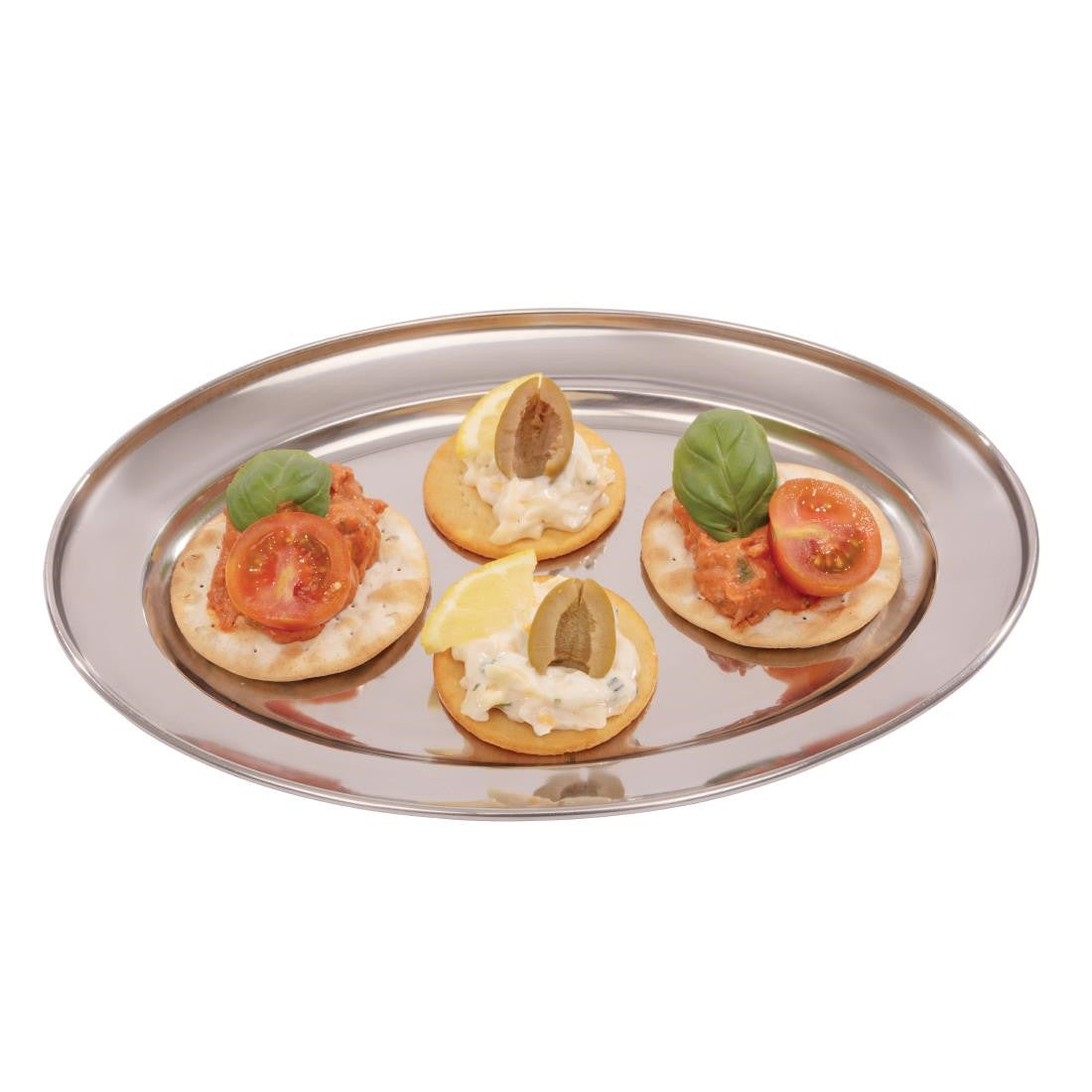 Olympia Stainless Steel Oval Serving Tray 250mm K362