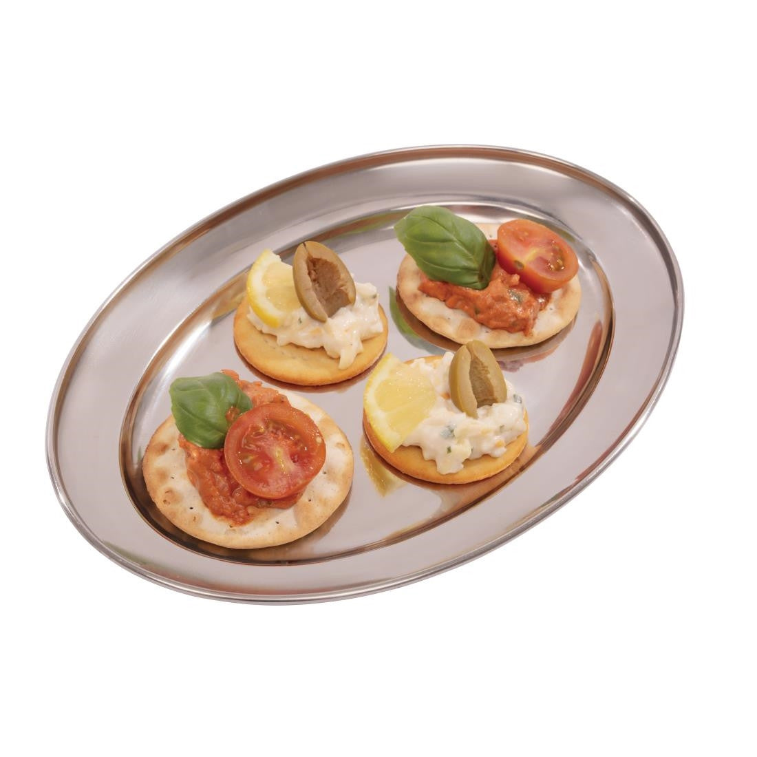 Olympia Stainless Steel Oval Serving Tray 250mm K362
