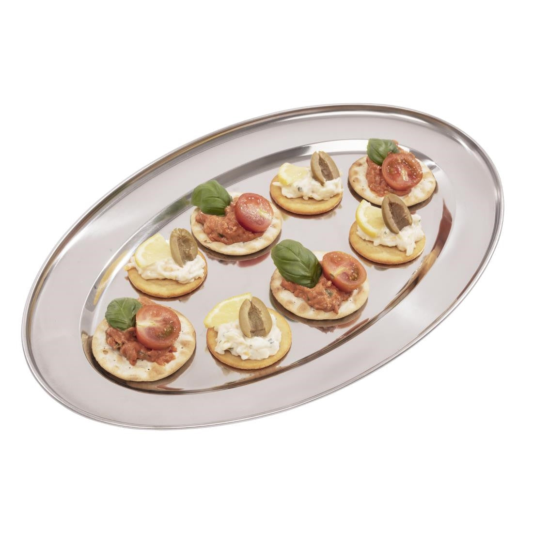 Olympia Stainless Steel Oval Serving Tray 400mm K365