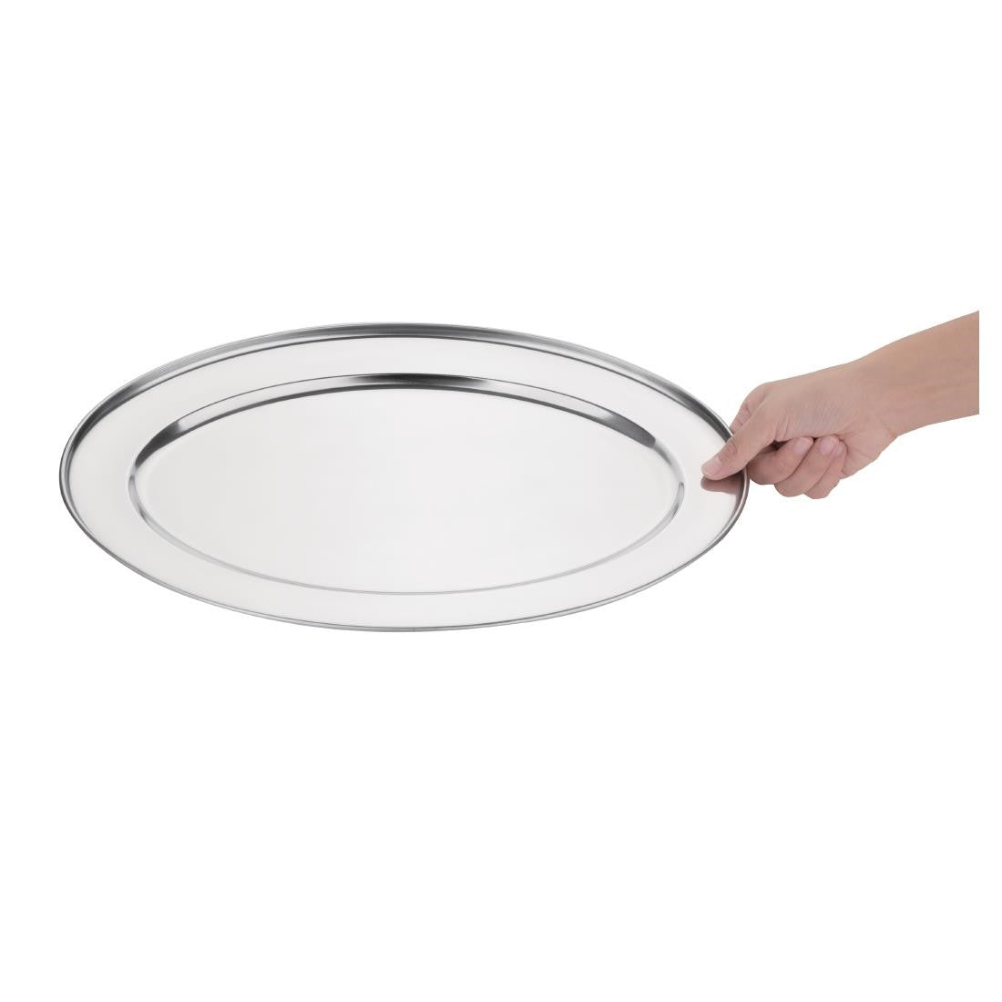 Olympia Stainless Steel Oval Serving Tray 450mm K366