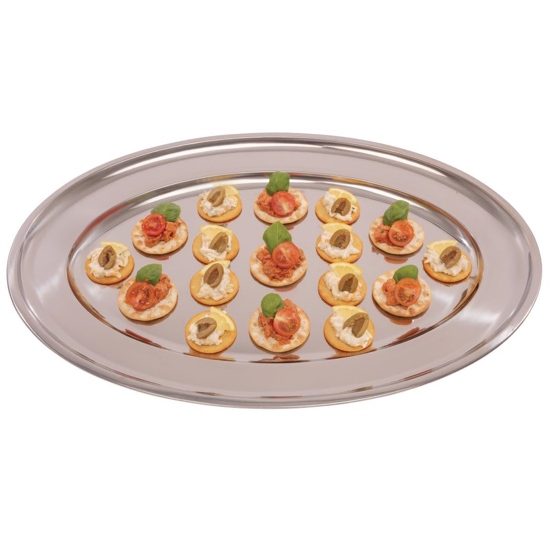 Olympia Stainless Steel Oval Serving Tray 605mm K369