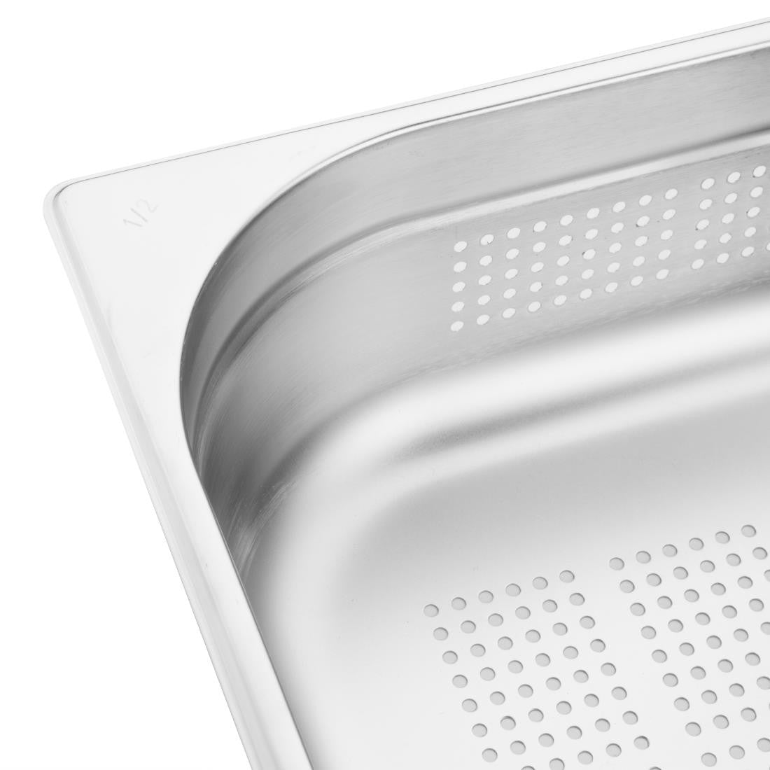 Vogue Stainless Steel Perforated 1/2 Gastronorm Tray 100mm K845