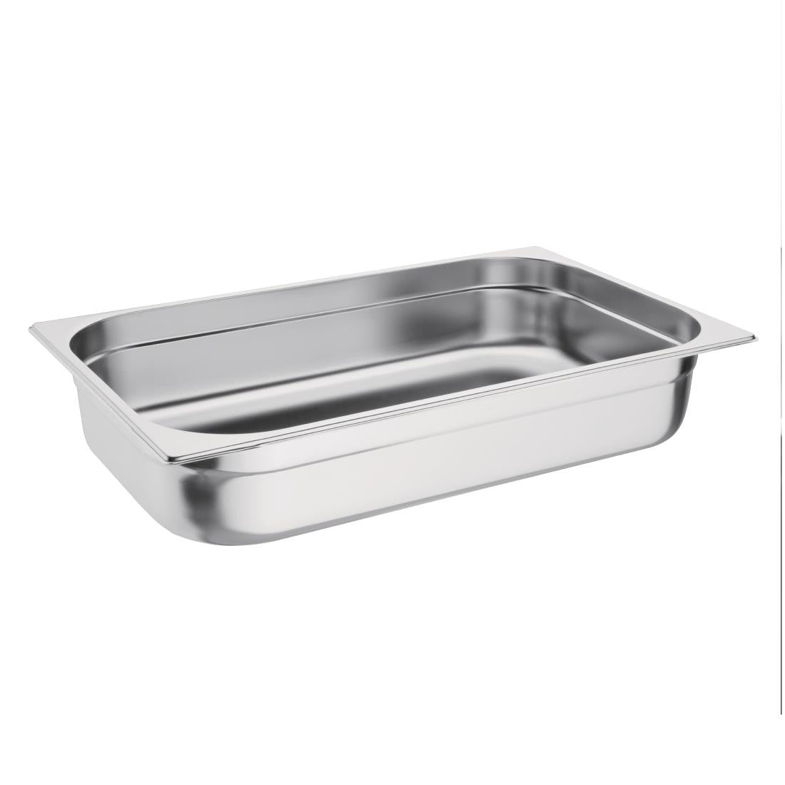 Full shot of Vogue Stainless Steel 1/1 Gastronorm Pan 100mm.