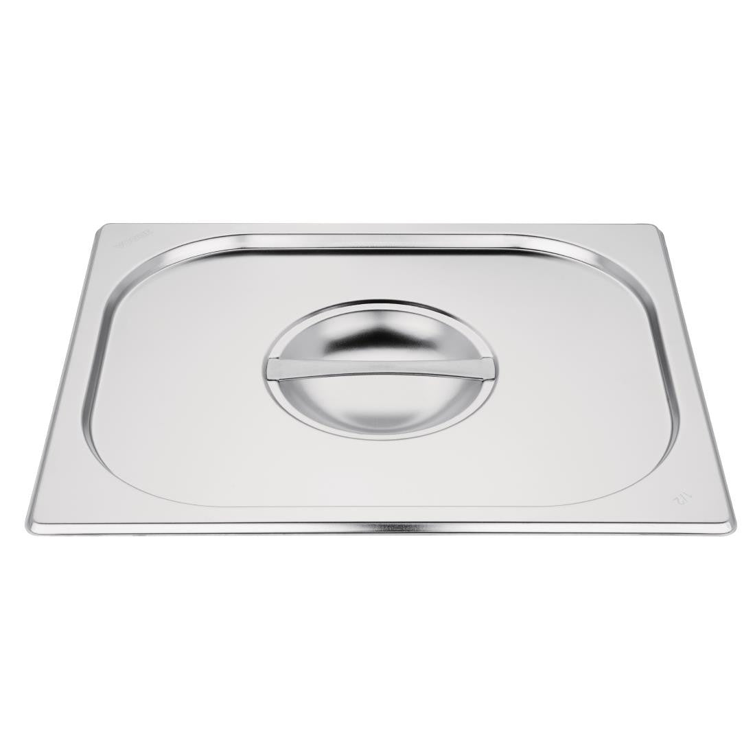 Side top view Vogue Stainless Steel 1/2 Gastronorm Lid.