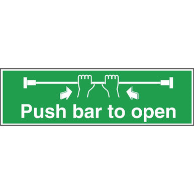 Vogue Push Bar To Open Sign L856