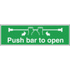 Vogue Push Bar To Open Sign L856