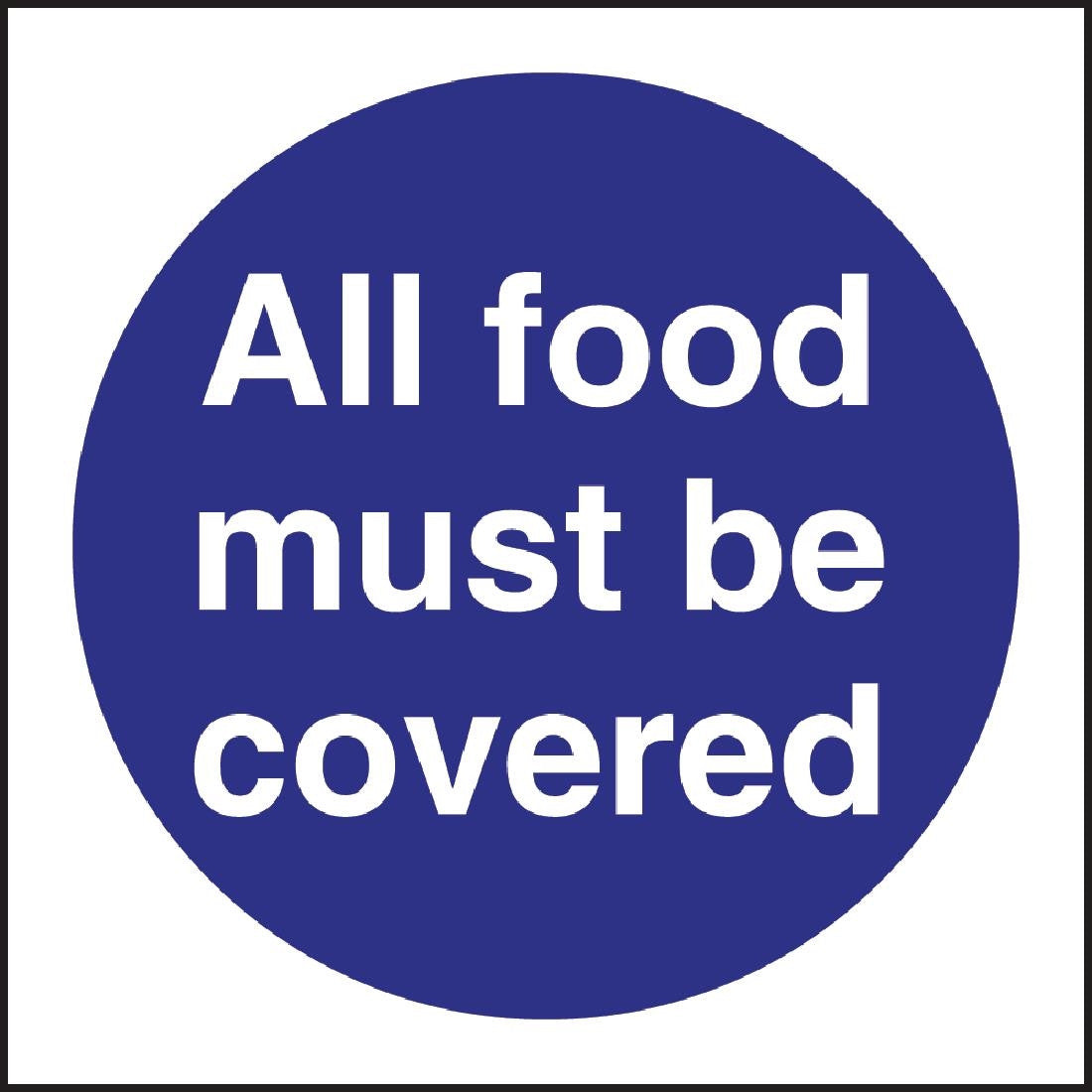 Vogue All Food Must Be Covered Sign L953