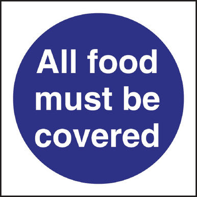 Vogue All Food Must Be Covered Sign L953