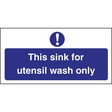 Vogue Utensil Wash Only Sign L956