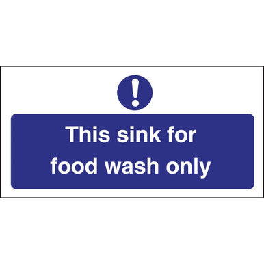 Vogue Food Wash Only Sign L961
