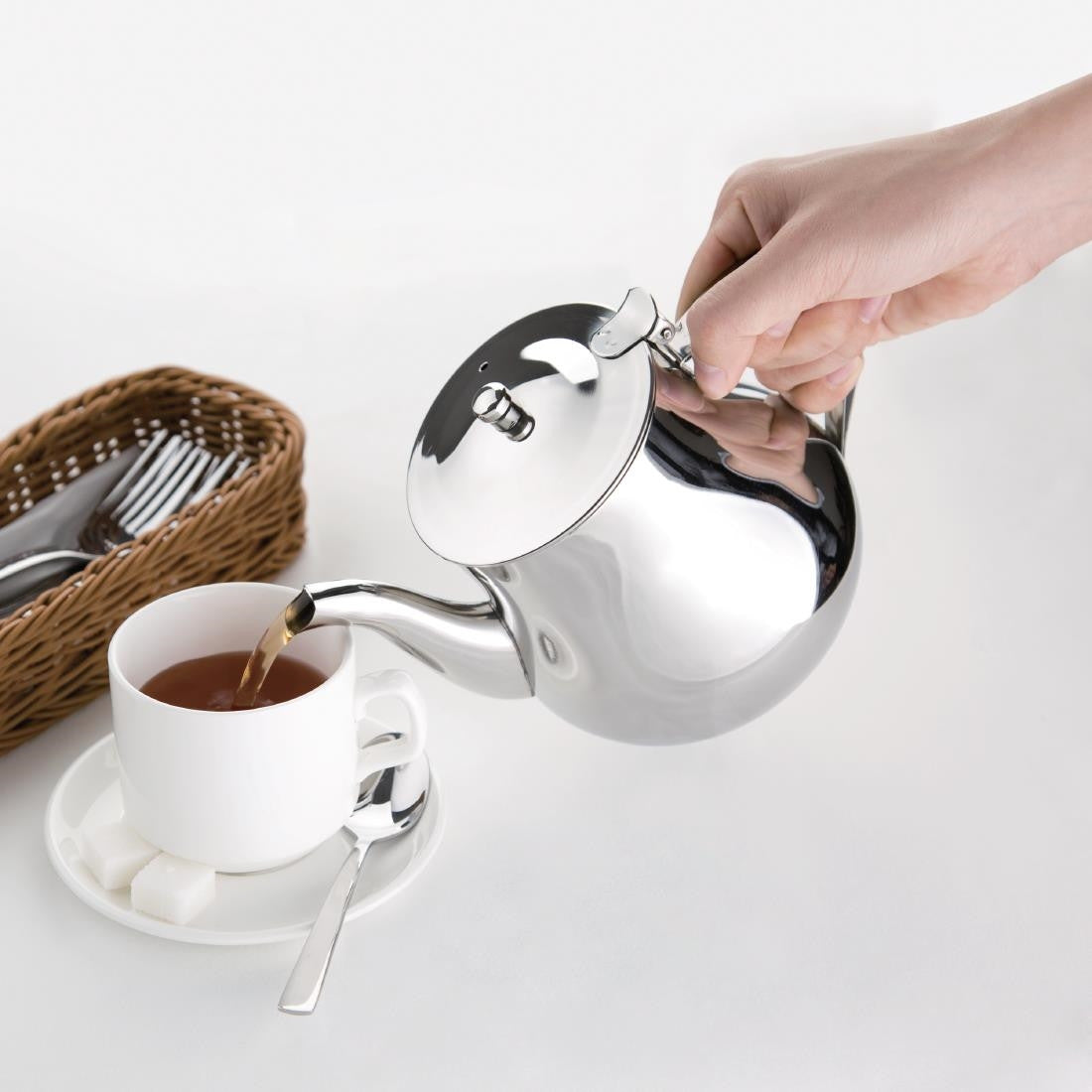 Olympia Arabian Stainless Steel Teapot 1Ltr M982