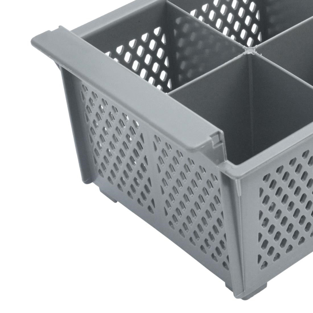 Close up shot of the side of Olympia Kristallon Cutlery Basket.