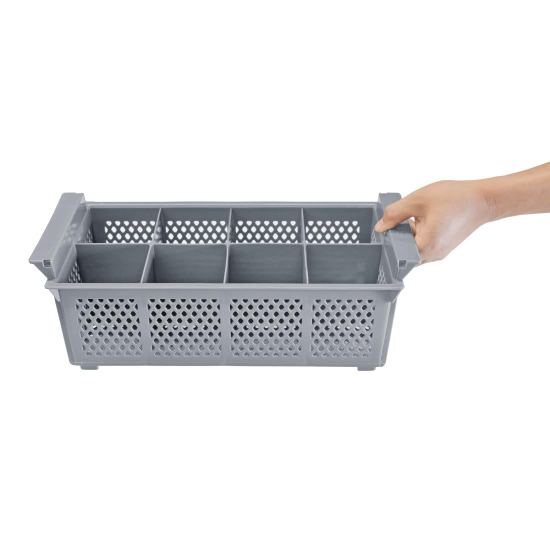 Olympia Kristallon Cutlery Basket in hand.